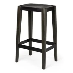 Bar Stools & Counter Height Stools-Kirkland's Home Wood And Metal Bar Stool Black