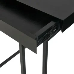 Accent & End Tables-Kirkland's Home Wood And Metal C-Frame Accent Table Black