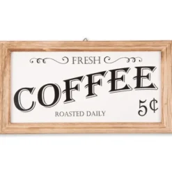 Wall Quotes & Signs-Kirkland's Home Wood And Metal Coffee Framed Plaque White
