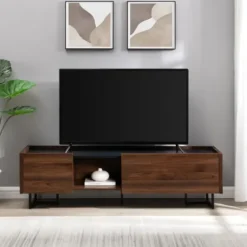Tv Stands & Media Consoles-Kirkland's Home Wood And Metal 2-Door Media Console Brown
