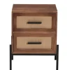 Nightstands-Kirkland's Home Wood And Metal 2-Drawer Nightstand Brown