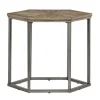 Accent & End Tables-Kirkland's Home Wood And Metal Hexagon Accent Table Gray