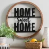 Wall Quotes & Signs-Kirkland's Home Wood And Metal Home Sweet Home Round Plaque Tan/Black