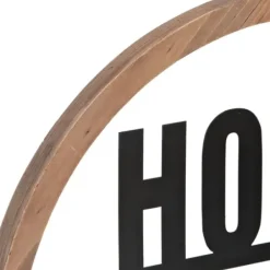 Wall Quotes & Signs-Kirkland's Home Wood And Metal Home Sweet Home Round Plaque Tan/Black