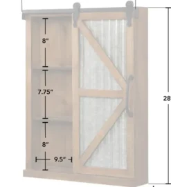 Decorative Mirrors-Kirkland's Home Wood And Metal Sliding Barn Door Wall Cabinet Brown