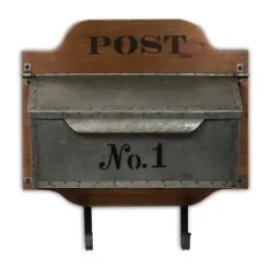 Wall Storage-Kirkland's Home Wood And Metal Wall Storage Mail Box With Hooks