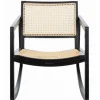 Accent Chairs-Kirkland's Home Wood And Natural Rattan Rocking Chair Black