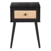 Accent & End Tables-Kirkland's Home Wood And Rattan Drawer Accent Table Black