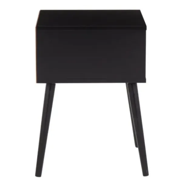 Accent & End Tables-Kirkland's Home Wood And Rattan Drawer Accent Table Black