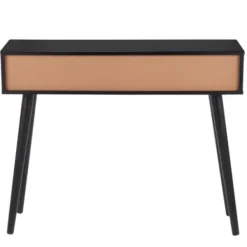 Entryway Furniture-Kirkland's Home Wood And Rattan 2-Drawer Console Table Black