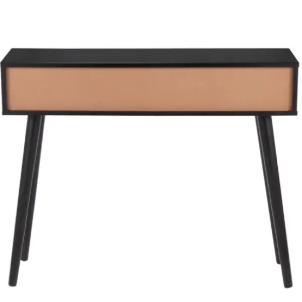 Entryway Furniture-Kirkland's Home Wood And Rattan 2-Drawer Console Table Black