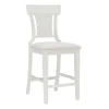 Bar Stools & Counter Height Stools-Kirkland's Home Wood And Rattan Upholstered Counter Stool White