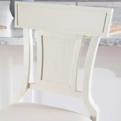 Bar Stools & Counter Height Stools-Kirkland's Home Wood And Rattan Upholstered Counter Stool White