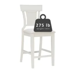Bar Stools & Counter Height Stools-Kirkland's Home Wood And Rattan Upholstered Counter Stool White