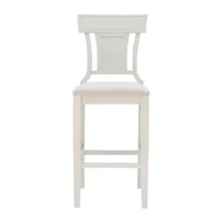 Bar Stools & Counter Height Stools-Kirkland's Home Wood And Rattan Upholstered Bar Stool White