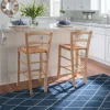 Bar Stools & Counter Height Stools-Kirkland's Home Wood And Seagrass Counter Stools, Set Of 2 Brown