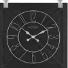 Clocks-Kirkland's Home Wood Barn Door Clock Black