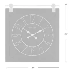 Clocks-Kirkland's Home Wood Barn Door Clock Black