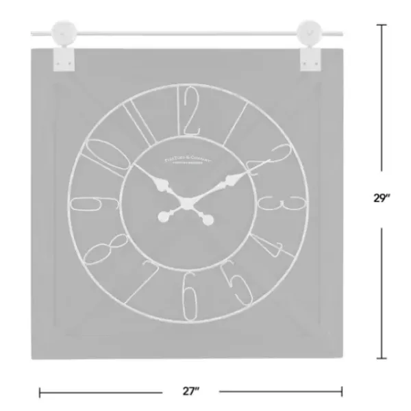 Clocks-Kirkland's Home Wood Barn Door Clock Black