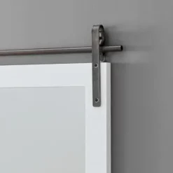 Decorative Mirrors-Kirkland's Home Wood Barn Door Frame With Shelf Wall Mirror White