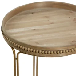 Accent & End Tables-Kirkland's Home Wood Beaded Nesting Side Tables, Set Of 2 Brown