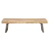 Entryway Furniture-Kirkland's Home Wood Bench With Dark Gray Iron Base Brown/Gray