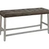 Dining Chairs-Kirkland's Home Wood Button Tufted Upholstered Dining Bench White