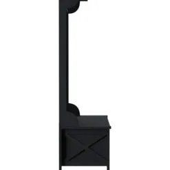 Entryway Furniture-Kirkland's Home Wood Classic Farmhouse Hall Tree Black