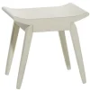 Benches & Ottomans-Kirkland's Home Wood Curved Seat Stool White
