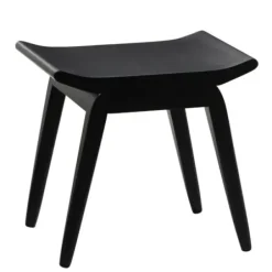Benches & Ottomans-Kirkland's Home Wood Curved Seat Stool Black