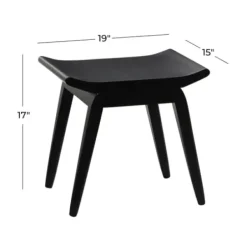 Benches & Ottomans-Kirkland's Home Wood Curved Seat Stool Black