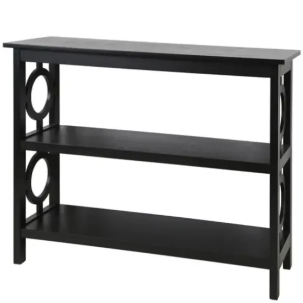 Bookshelves-Kirkland's Home Wood Cut-Out Circles Bookcase Black