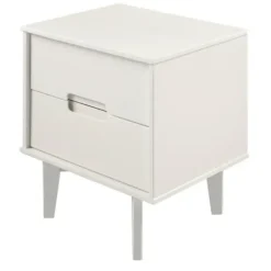 Nightstands-Kirkland's Home Wood Cut-Out Handle Nightstand White