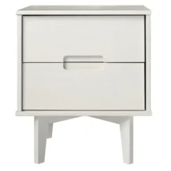 Nightstands-Kirkland's Home Wood Cut-Out Handle Nightstand White