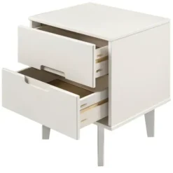 Nightstands-Kirkland's Home Wood Cut-Out Handle Nightstand White