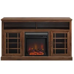 Tv Stands & Media Consoles-Kirkland's Home Wood 2-Door Led Fireplace Cabinet Brown