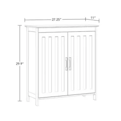 Bathroom Furniture-Kirkland's Home Wood 2-Door Storage Cabinet White