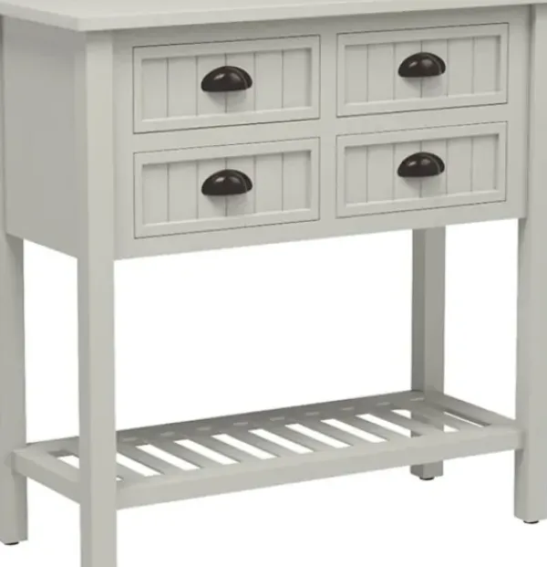Console Tables-Kirkland's Home Wood 4-Drawer Console Table White