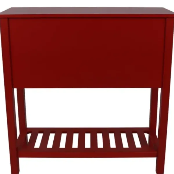 Console Tables-Kirkland's Home Wood 4-Drawer Console Table Red