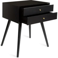 Accent & End Tables-Kirkland's Home Wood 2-Drawer Finco Accent Table Black