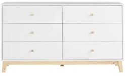 Dressers & Chests-Kirkland's Home Wood 6-Drawer Footed Dresser White