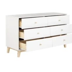Dressers & Chests-Kirkland's Home Wood 6-Drawer Footed Dresser White