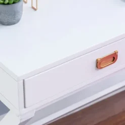 Office Furniture-Kirkland's Home Wood 2-Drawer X-Frame Desk White