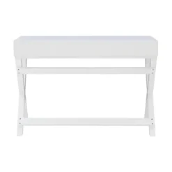 Office Furniture-Kirkland's Home Wood 2-Drawer X-Frame Desk White