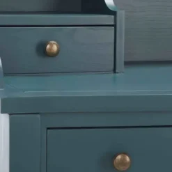Office Furniture-Kirkland's Home Wood 5-Drawers Desk Blue