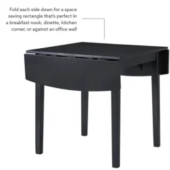 Dining Tables-Kirkland's Home Wood Drop Leaf Dining Table Black