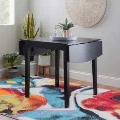 Dining Tables-Kirkland's Home Wood Drop Leaf Dining Table Black