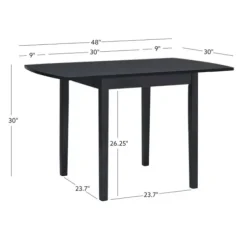 Dining Tables-Kirkland's Home Wood Drop Leaf Dining Table Black