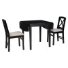 Dining Sets-Kirkland's Home Wood Drop Leaf 3-Pc. Dining Set Black