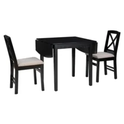 Dining Sets-Kirkland's Home Wood Drop Leaf 3-Pc. Dining Set Black